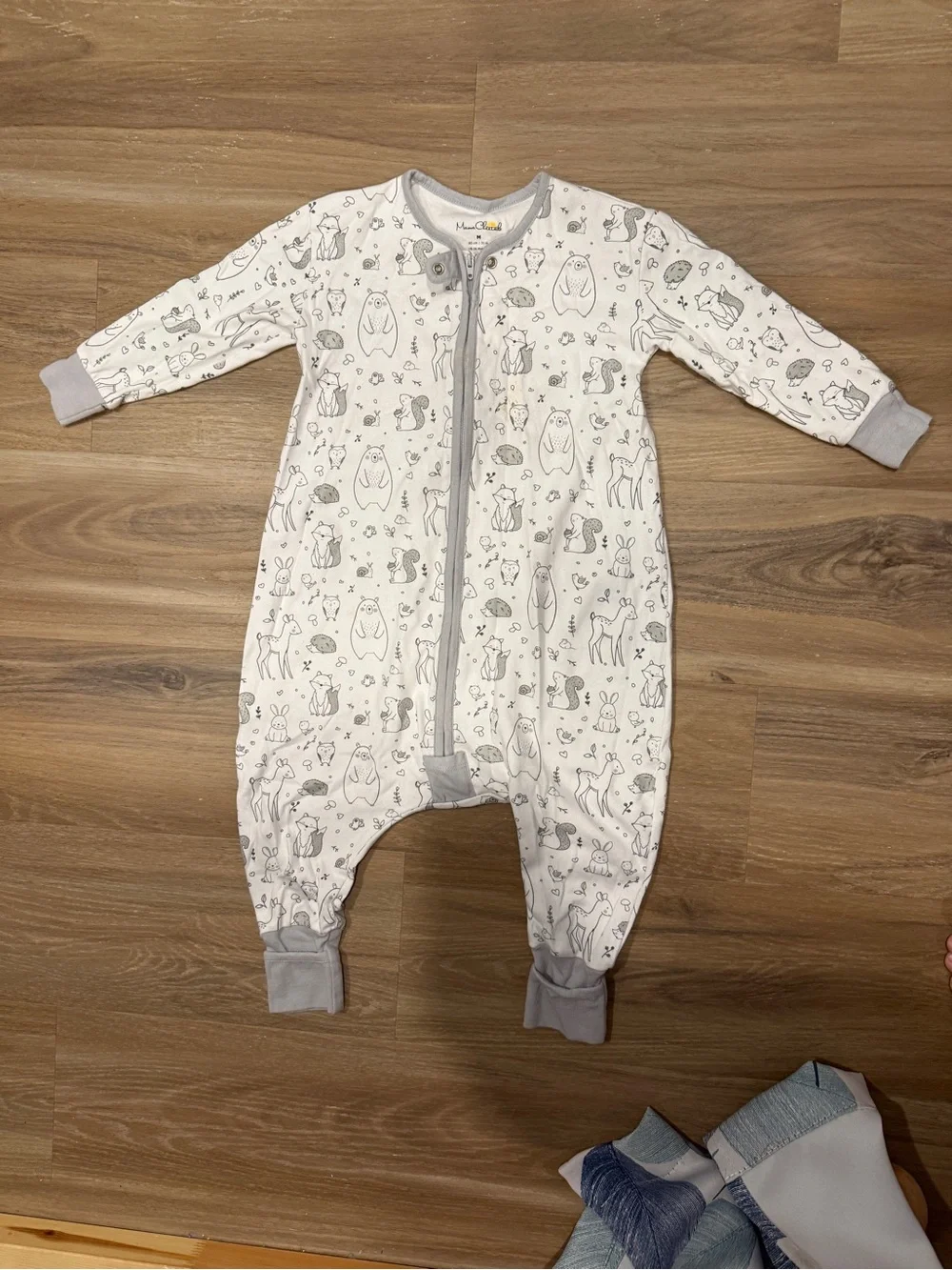 Cozy Gray & White Animal Print Baby Sleep Sack